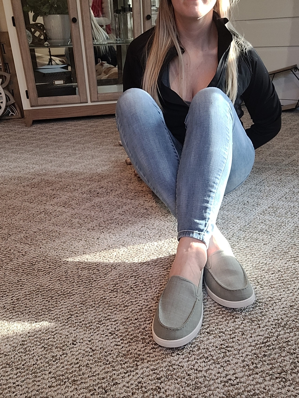 Time and Tru Gray Memory Foam Slip-On Sneakers - Picture 2 of 5